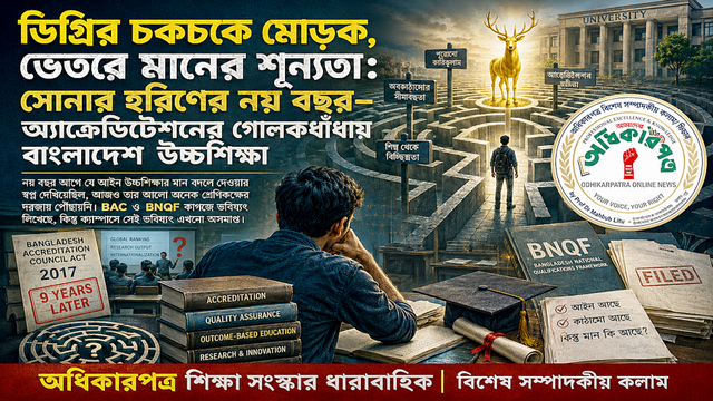 ডিগ্রির চকচকে মোড়ক, ভেতরে মানের শূন্যতা: সোনার হরিণের নয় বছর–অ্যাক্রেডিটেশনের গোলকধাঁধায় বাংলাদেশের উচ্চশিক্ষা
